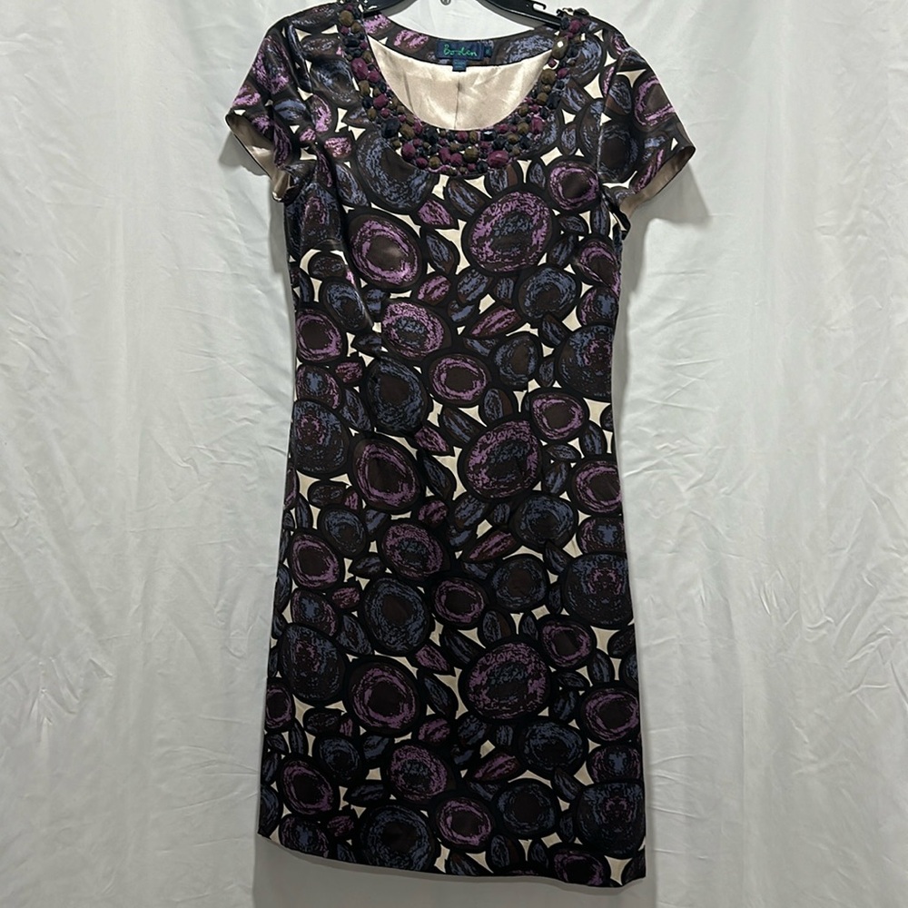 Boden Silk Floral Jeweled Dress SZ 10L
